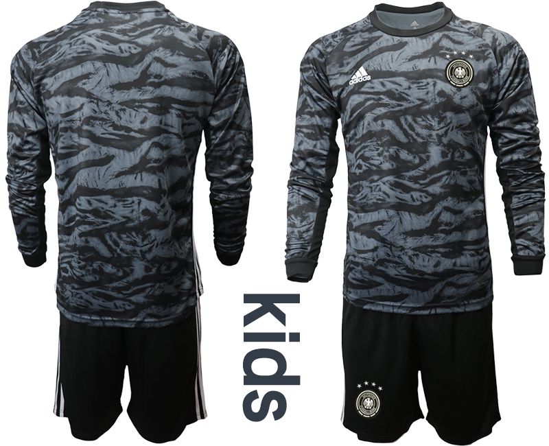 Youth 2019-2020 Season National Team Germany black long sleeve goalkeeper Soccer Jersey